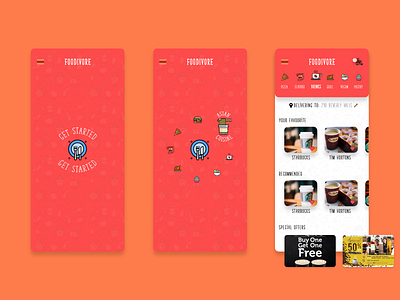 Foodivore - Food Delivery App app design flat illustration minimal ui ux