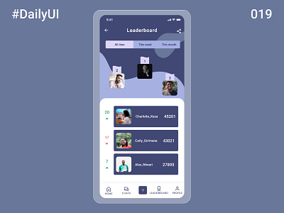 Daily UI #019 - Leaderboard app dailyui dailyui019 dailyuichallenge design figmadesign ui