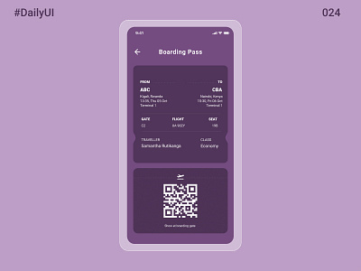 Daily UI #024 - Boarding Pass app dailyui dailyuichallenge design figmadesign ui