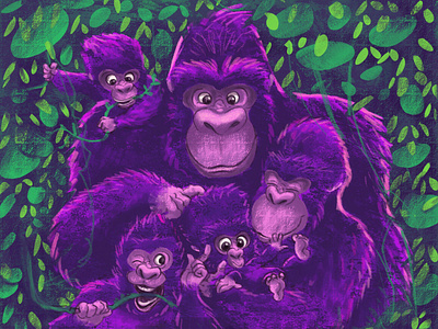 Endangered Gorillas part 1 2d art 2d character character design childrens illustration illustration