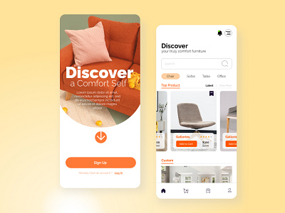 Furniture Discover design mobile ui ux