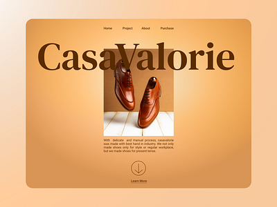 CasaValorie Shoes design landing page ui ux