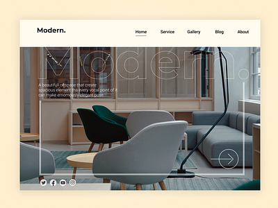 Modern Furniture design landing page ui ux web design