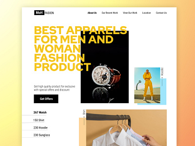 Apparel Fashion Product Site design landing page mobile ui ux