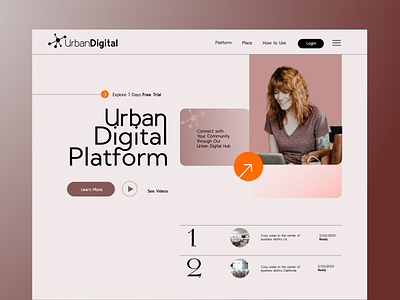 Urban Digital app branding design landing page mobile ui ux