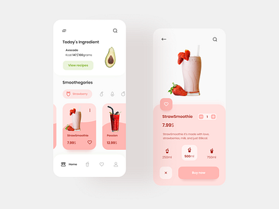 Smoothie Ecommerce App app appdesign card card design cards ui design interaction design mobileapp ui uidesign uidesigns uiux ux ux design uxdesign