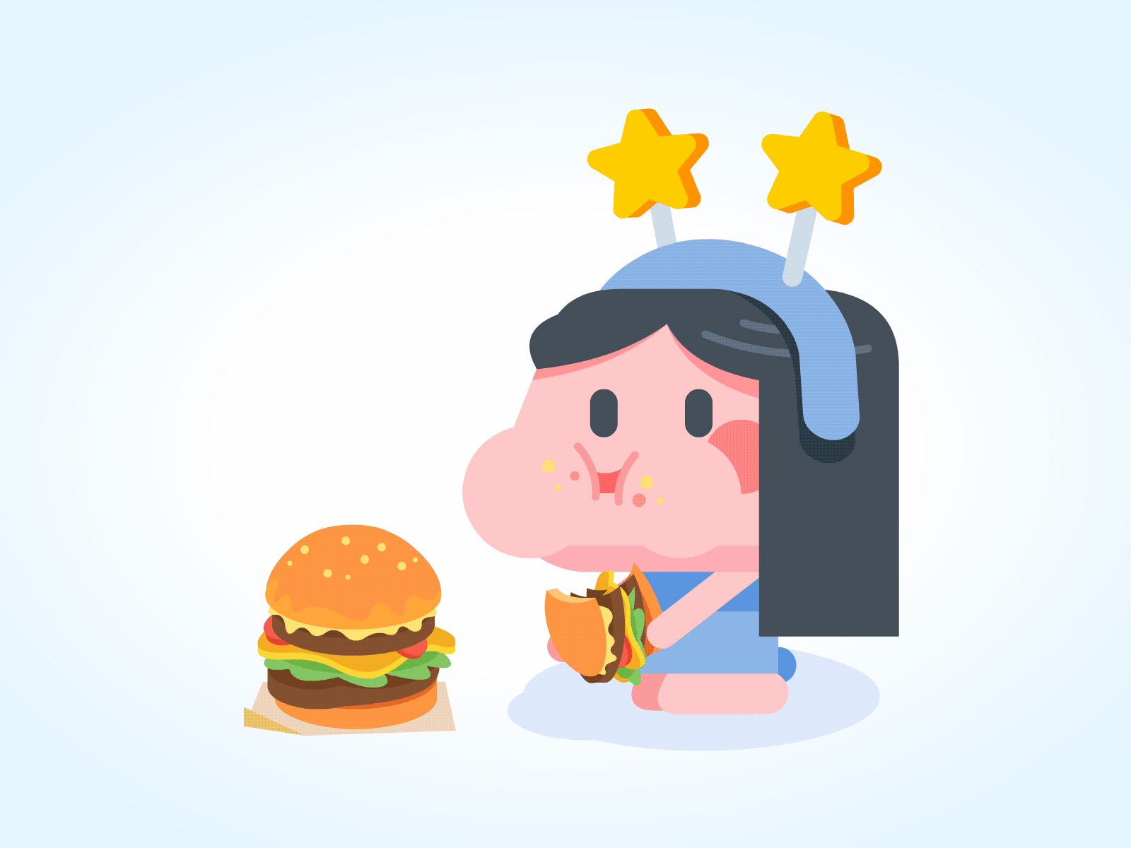 麦芽 Malt 2d animation burger character animation design emoji gif