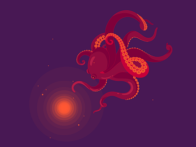Octopus falling illustration octopus vector