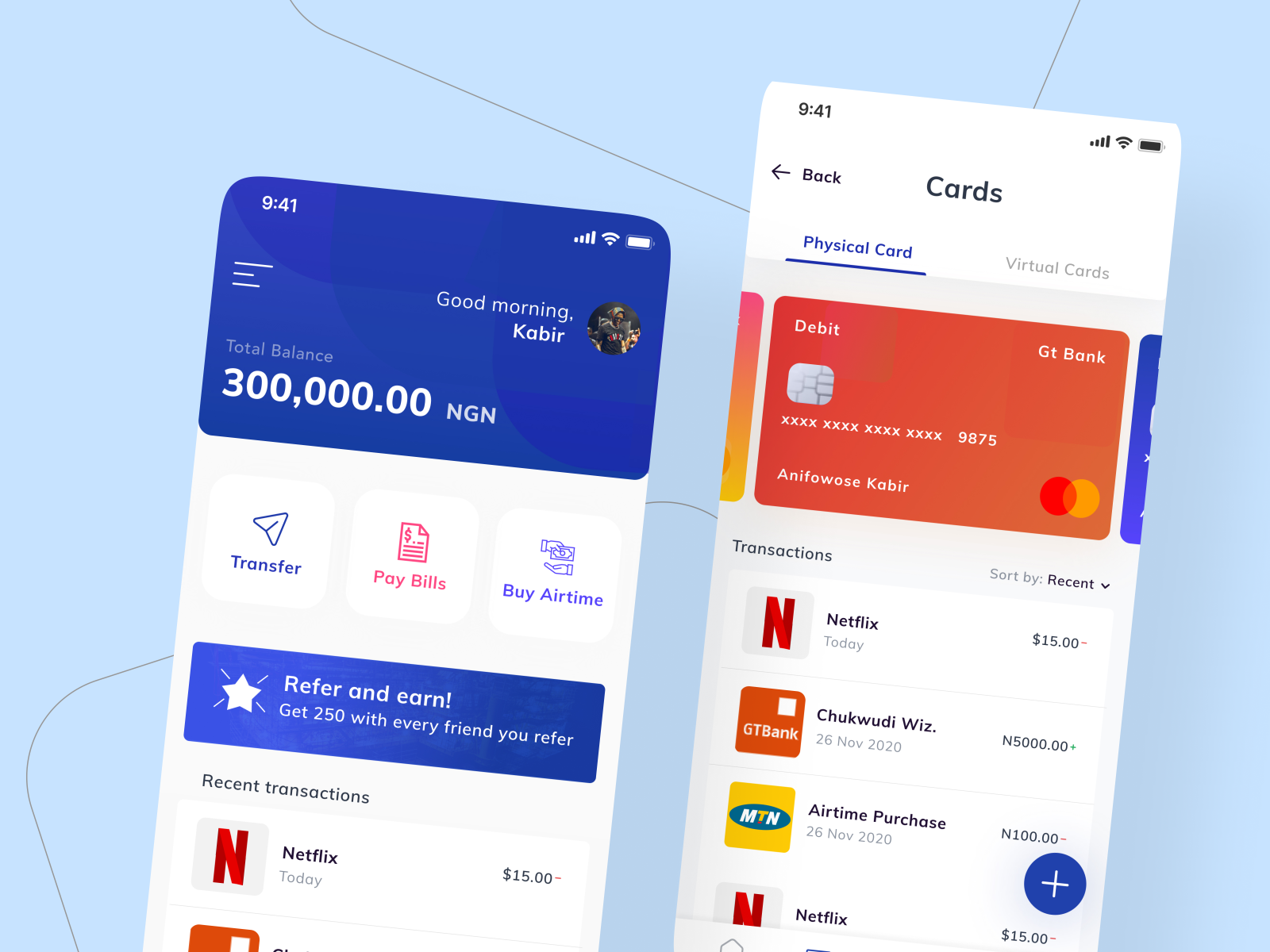 Finance/Banking app concept by Kabir Anifowose on Dribbble