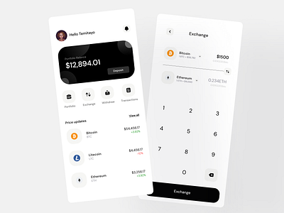 Cryptocurrency Exchange app app crypto crypto app cryptocurrency app design ui ui design uidesign uiux ux