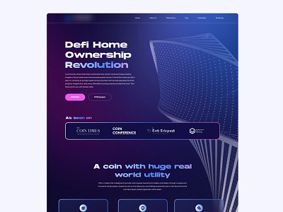 Unity Landing page crypto defi landing page real estate ui ui design uidesign uiux ux web 3 web design