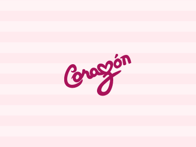 Corazón brand corazon custom font heart holiday logo logotype mi pink purple red type typography valentine valentines