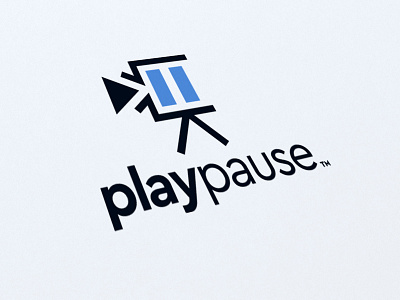 PlayPause Logo Design brand branding client concept design graphic logo mark typography video production work