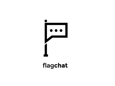 Flagchat branding chat design flag logo mark