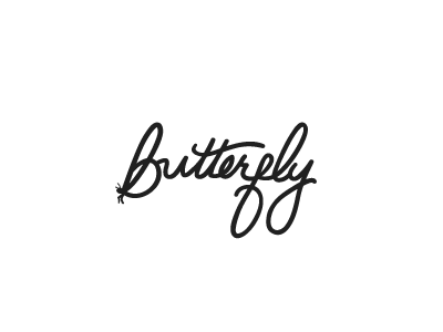 butterfly butterfly design fun lettering logo script type typography