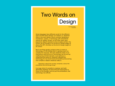 Layout Design article layout magazine poster