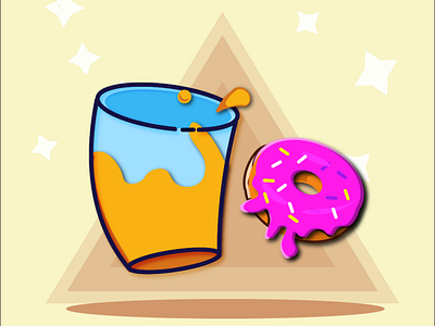 Juice & Doughnut illustration