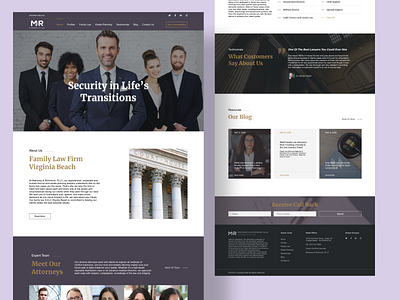 Attorney Law firm design flat landing page web website