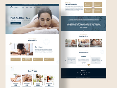 Spa design flat landing page minimal web website