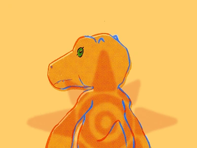 Last Evolution agumon anime cartoon digimon digital art illustration ipad overlay procreate riso texture