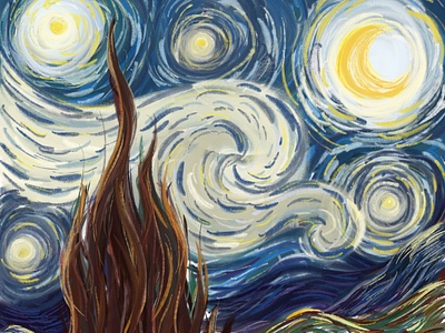 Starry Night illustration procreate