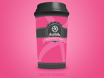 Hello Dribbble coffee cup debut dribbble first invite shot