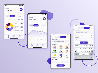 Money tracking application accounting app chart controls design design app designer designer portfolio expense tracker expenses income mobile mobile app mobile design mobile designer money transfer tracking tracking app ui ux