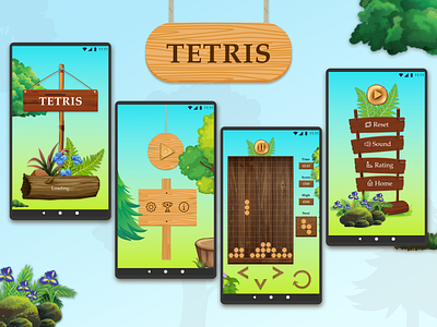 Game design "Tetris" in the style of ancient Russia ancient app design design app design ui designer designer portfolio game game design game designer game mobile mobile mobile app mobile app design mobile application mobile design mobile ui russia tetris ui