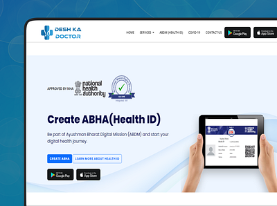 ABHA(Health Id) Website Design branding design ui ux