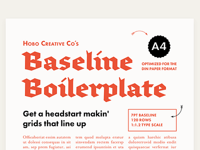 Baseline Boilerplate A4 Preview 1 a4 baseline design grid indesign layout print template typography