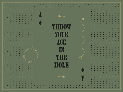 Throw Your Ace In The Hole ace arrow brand card create your own way dots green hand drawn hobo pattern playing card print
