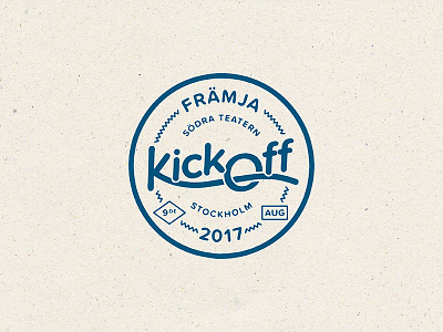 Kickoff Badge badge blue circle event kick off lock up stamp texture type weird