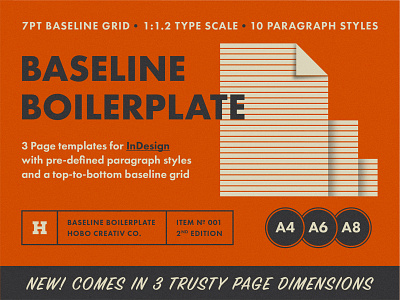 Baseline Boilerplate 2nd Edition a4 a6 a8 baseline boilerplate book brochure design folder grid indesign layout magazine page paragraph styles print scale template type typography