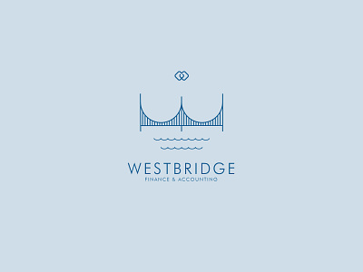 Westbridge accounting aesthetic balance blue branding bridge creative finance graphic design identity logo logo concept logo design logotype minimalistic modern sophisticated style typogaphy water