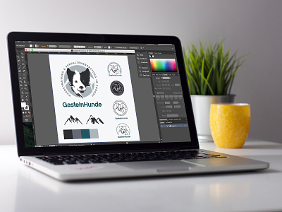 GasteinHunde aesthetic balance branding creative dog graphic graphic design identity illustration illutrator logo logo design making of modern mountain sophisticated typography vector