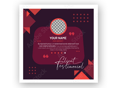 Testimonial quote banner vector illustration template