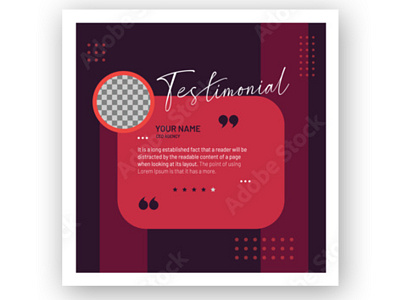 Testimonial quote banner vector illustration template infographic