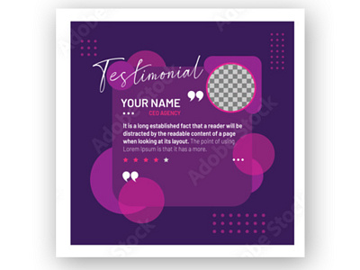 Testimonial quote banner vector illustration template infographic