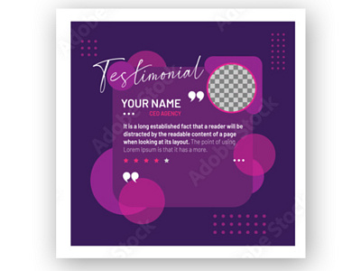 Testimonial quote banner vector illustration template