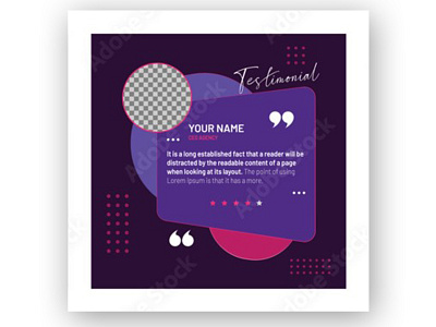 Testimonial quote banner vector illustration template infographic