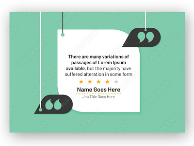 Testimonial quote banner vector illustration template infographic