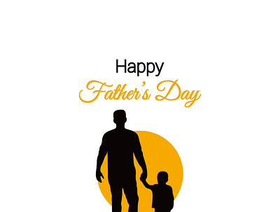 Father and Son vector illustration card concept design poster template