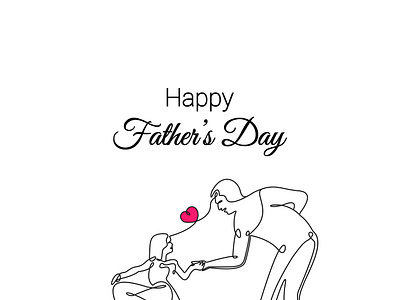 Father and Son Line Art Vector Isolated. Father's Day