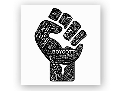 Boycott vector image sign in hand vector design illustration