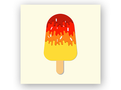 ice cream stick vector illustration of melted with ceres paper