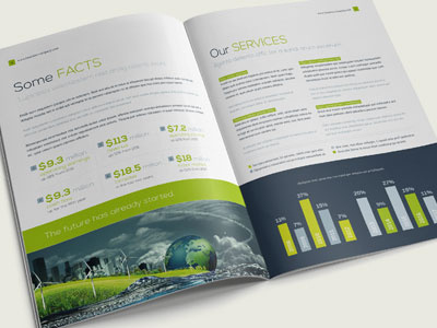 Annual Report 16 Pages business brochure din a4 gray green image brochure indesign indesign template people professional report template