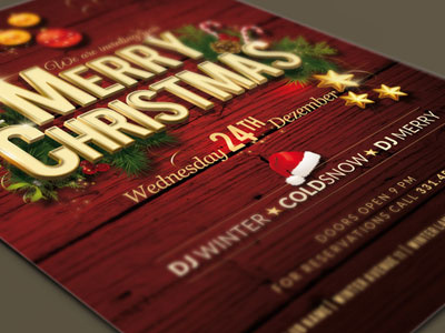 Christmas Party Flyer christmas christmas party christmas party flyer christmas tree event flyer holiday invitation party postcard red christmas red wood