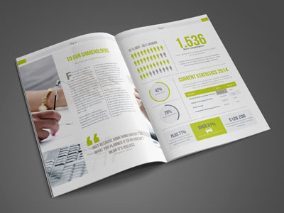 2-in-1 Brochure (Image Brochure + Annual Report) 2 in 1 all in one business brochure corporate image brochure indesign informal multipurpose portfolio template two in one yellow