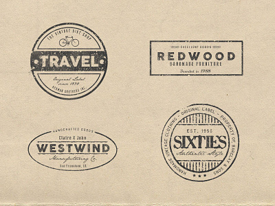 Stamped Logos badge grunge ink inked logo rectangle rubber stamp stamp stamped stamps triangle vector
