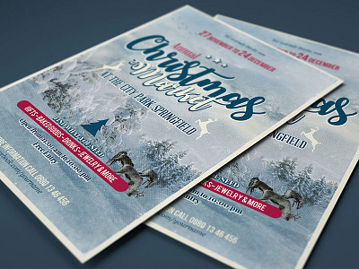 Christmas Market Flyer chrismas christmas eve christmas flyer christmas market emotional market reindeer retro vintage winter winter bash winter party